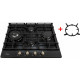 Варильна поверхня газова Luxor 650 Emaille Turbo Wok Italy KUP + кругла підставка Wok у подарунок, чорна