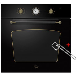 Luxor RPL 60 BL Classico UNIQUE Mexanic AN 3 скла дверей + прихватка в подарунок, ретро антрацит, чорний