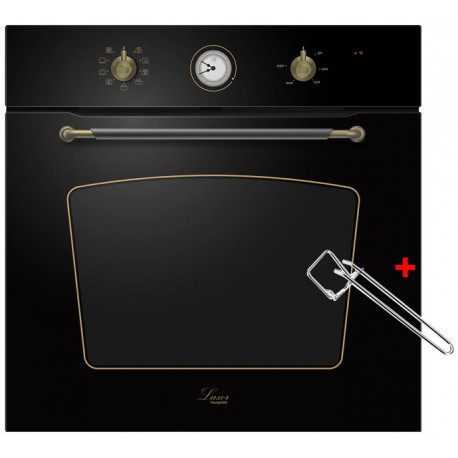 Luxor RPL 60 BL Classico UNIQUE Mexanic AN 3 скла дверей + прихватка в подарунок, ретро антрацит, чорний