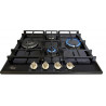 Варильна поверхня газова Luxor Gold Vintage 60 Emaille Turbo Wok Italy BK + кругла підставка Wok у подарунок,чорна