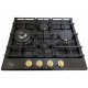 Варильна поверхня газова Luxor Gold Vintage 60 Emaille Turbo Wok Italy BK + кругла підставка Wok у подарунок,чорна