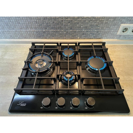 Варильна поверхня газова Luxor Round Vintage 60 Emaille Turbo Wok Italy BK + кругла підставка Wok у подарунок,чорна